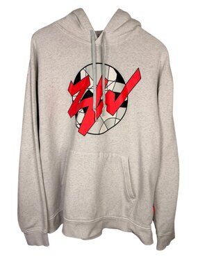 Jordan Zion Fleece Pullover Hoodie Men’s Large Gray Slim Fit Hoodie